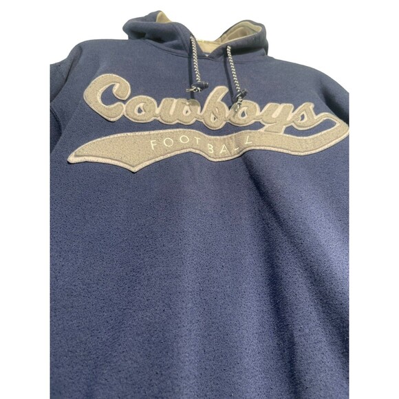 Vintage Starter Dallas Cowboys Script‎ Hoodie Sweatshirt Pockets 90s Sz M - Picture 5 of 16